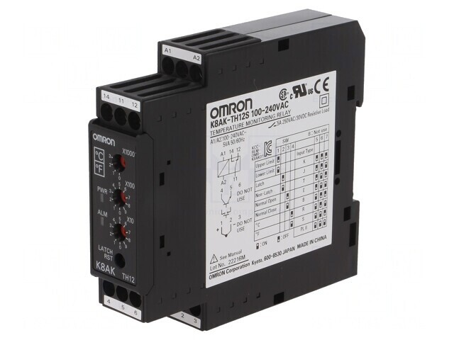Releu Monitorizare Temperatură SPDT 100-240VAC K8AK-TH12S