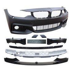 Set bara fata BMW 4/4 GC (F32/F33/F36/F82/83), 12.2013-, cu gauri spalator; grunduit, de vopsit; type M-Performance; cu grile inferioare, cu spoiler;
