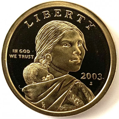 AMERICA 1 DOLLAR 2003 LITERA S, PROOF, ( SACAGAWEA.), KM#310 foto