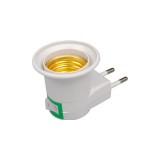 Stecher cu fasung E27, intrerupator, adaptor priza