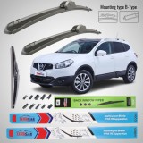 Ștergătoare TeamCar&reg; Nissan Qashqai J10 (2007&ndash;2013) | Set Complet Flat