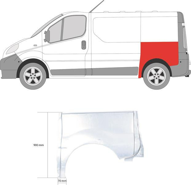 ARC ARIPA spate stanga/dreapta nou RENAULT TRAFIC II bus JL an 2001-2014