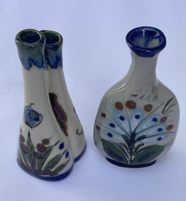 Doua vaze din ceramica mexicana STUDIO TONALA, semnate la baza de artista Reyna foto