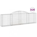 Cumpara ieftin Cosuri gabion arcuite 20 buc, 300x30x80/100 cm, fier galvanizat