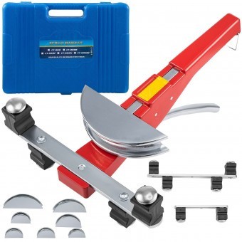 Dispozitiv de indoit tevi cu 7 matrite 1/4&amp;quot;, 5/16&amp;quot;, 3/8&amp;quot;, 1/2&amp;quot;, 5/8&amp;quot;, 3/4&amp;quot;, 7/8&amp;quot;, Clichet, Cutie depozitare foto