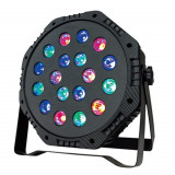 Proiector LED PAR RGB, 18LED, 18W, DMX, jocuri de lumini, senzor