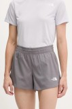 The North Face pantaloni scurți de antrenament Flex culoarea gri, uni, high waist, NF0A8BPV0UZ1