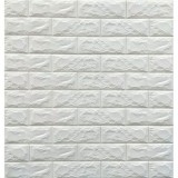 Tapet autoadeziv 3D Alb design perete modern caramida in relief pentru interior
