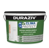 Vopsea Superlavabila Alba Pentru Exterior, Duraziv Clima Protect Cu Kauciuc, 10L / Palet 30 Bucati