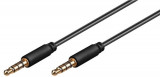 Cablu audio 4p 3.5mm stereo tata - 3.5mm stereo tata 1m