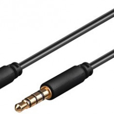 Cablu audio 3.5mm 4p tata - 3.5mm 4p tata contacte aurite 2.0m
