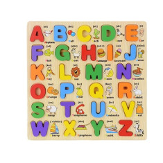 Puzzle lemn incastru Alfabet ABC 26 piese foto