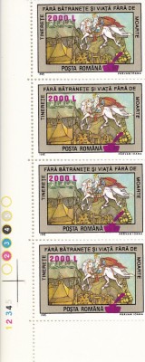 ROMANIA 2000 LP 1530 BASME POPULARE SUPRATIPAR STRAIF DE 4 TIMBRE MNH foto