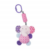 Jucarie de plus 13 cm clopotel si oglinda 0 luni+ elefant, Lorelli