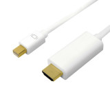 CABLU video LOGILINK adaptor Mini-DisplayPort (T) la HDMI (T) 1m conectori auriti rezolutie maxima 4K UHD (3840 x 2160) la 30 Hz alb &amp;quot;CV0122&amp;quot