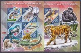 DB1 Fauna Niger Urs Alb Tigru Gorila Leopard de Zapada tiraj 1000 MS + SS MNH, Nestampilat