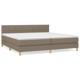 Cumpara ieftin Pat box spring cu saltea, gri taupe, 200x200 cm, textil