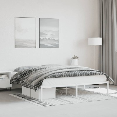 vidaXL Cadru pat metalic, alb, 180x200 cm 373677 foto