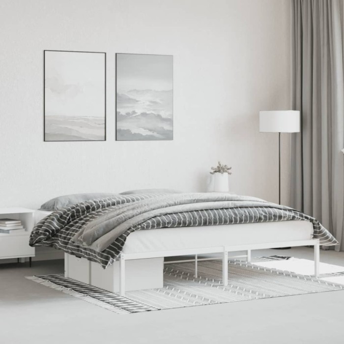 vidaXL Cadru pat metalic, alb, 180x200 cm 373677