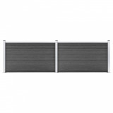 VidaXL Set de panouri de gard, negru, 353 x 105 cm, WPC
