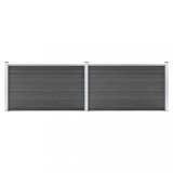 VidaXL Set de panouri de gard, negru, 353 x 105 cm, WPC
