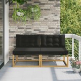vidaXL Canapea Medie pentru Exterior Lemn solid de Acacia și Textilene 901647
