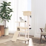 VidaXL Ansamblu de pisici cu st&acirc;lpi din funie de sisal, crem, 131 cm