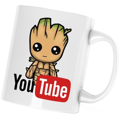 Cana alba personalizata &amp;quot;Baby Groot Youtube Youtuber&amp;quot;, INOVATIX&amp;reg;. 330ml foto