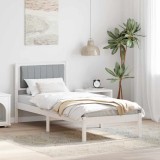 vidaXL Cadru de pat cu tăblie tapițată Gri deschis 75 x 190 cm 878303