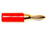 Conector Banana 3mm Rosu Mueller, 1kV DC, 5A, Cu Izolatie, Contact Aurit