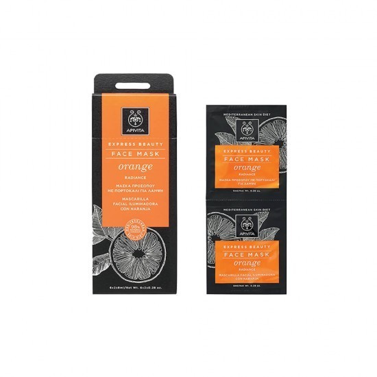 Mască facială APIVITA Express Beauty Radiance cu portocală 2 x 8ml