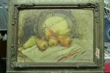 Tablou Peisaj Natura Moarta - Aurelia Ananescu - Ulei Carton Rama epoca 60/40cm