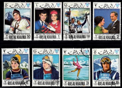 A12 S1 1 - Timbre foarte vechi - Ras Al Khaima - JO iarna - Grenoble 1968 foto