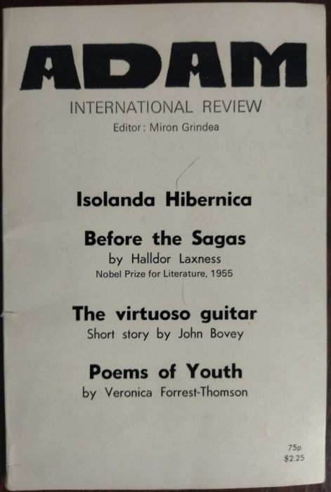 ADAM INTERNATIONAL REVIEW Nos. 391-393/1975 (Iceland+Veronica Forrest-Thomson+)