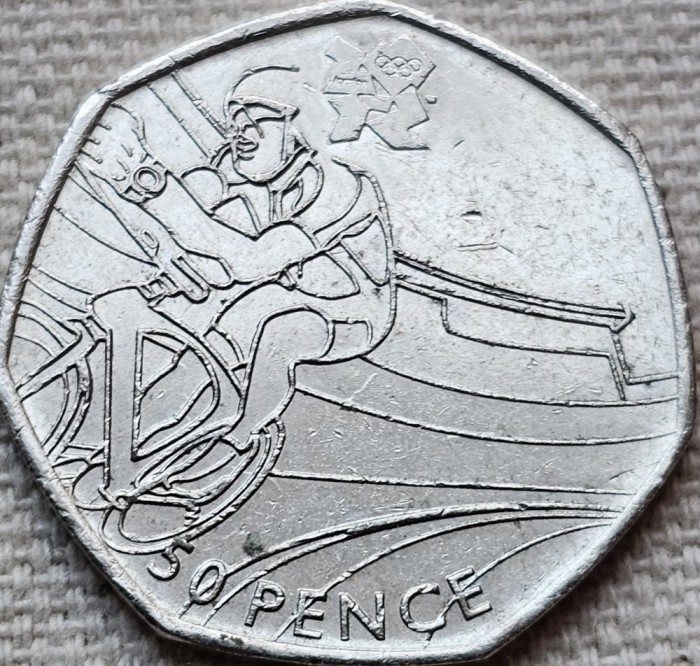 50 pence 2011 Marea Britanie, Cycling, 2012 Summer Olympics, London, km#1169