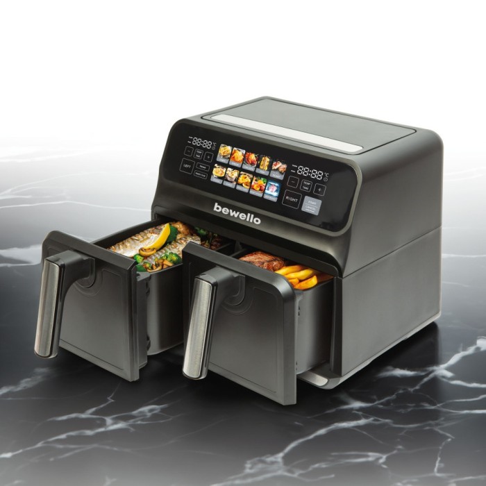 Friteuza cu aer - Airfryer - XXL - 230V - 2200W - cos dublu, display tactil