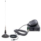 CB PNI Escort HP 8900 ASQ Radio Station Package, 12-24V + CB PNI ML100 Antenna with Magnetic Base, 12V / 24V Power, RF Gain, Roger Beep, CTCSS-DCS, Du