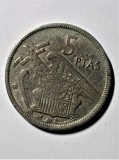 SPANIA - 5 PESETAS 1957 / Moneda batuta in &#039;65 - Spania franchista (314)
