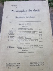 Archives de Philosophie du Droit et de Sociologie Juridique Nr. 3-4 1934
