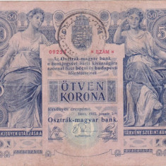 AUSTRIA UNGARIA 50 COROANE KRONEN Korona 1902 TIMBRU SPECIAL Romania F