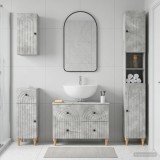 Cumpara ieftin Set de dulapuri pentru baie, 4 piese ALKMAAR Gri Beton
