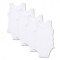 Set 5 body-uri din bumbac albe fara maneca - tip maieu Drool (Marime: 18-24 Luni)