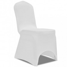 Huse elastice scaun, alb, 100 buc. foto
