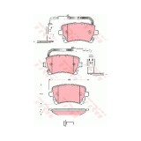 Set placute frana punte spate Audi A4 (B6/B7), 2000-2007, A6 (C5/C6), 1997-2007, A8, D3, 2002-2010, Vw Phaeton 2002-2016, TRW