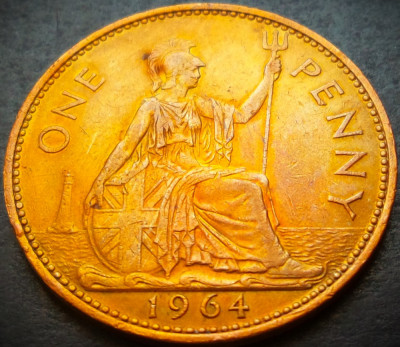 Moneda 1 (One) PENNY - MAREA BRITANIA / ANGLIA, anul 1964 * cod 4091 foto