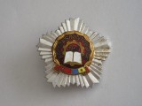 QW9 L 54 - Insigna - tematica comunism - Fruntas in intrecere - 1980