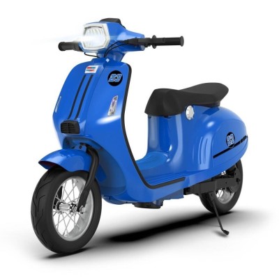 Scuter electric pentru copii Kinderauto Retro 350W 24V 10Ah cu roti gonflabile, albastru foto