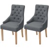 VidaXL Scaune de bucătărie, 2 buc., gri &icirc;nchis, material textil