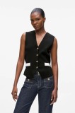 Karl Lagerfeld vestă culoarea negru, un singur rand de nasturi, A4W18061