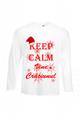 BLUZA MANECA LUNGA PERSONALIZATA KEEP CALM VINE CRACIUNUL foto